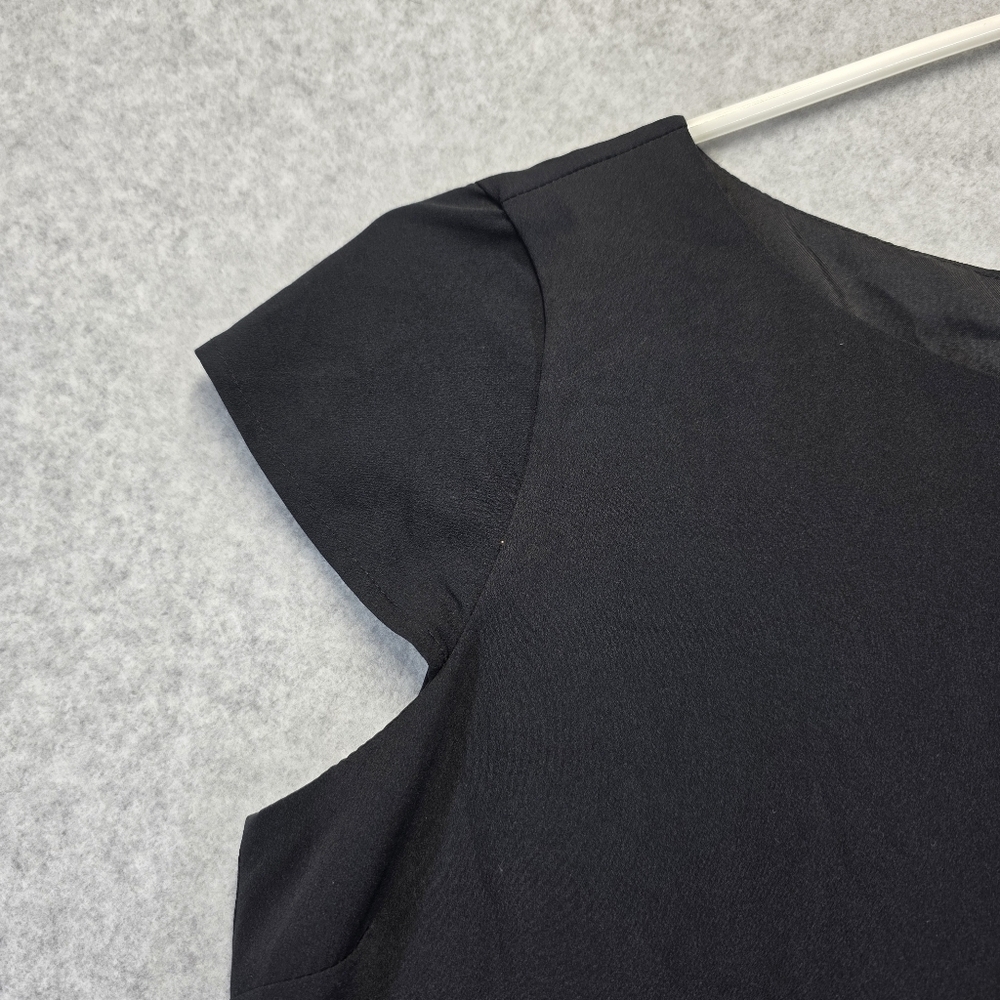 a.n.a Black Sheath Mini Dress Scoop Neck Raglan Sleeves - Picture 3 of 9